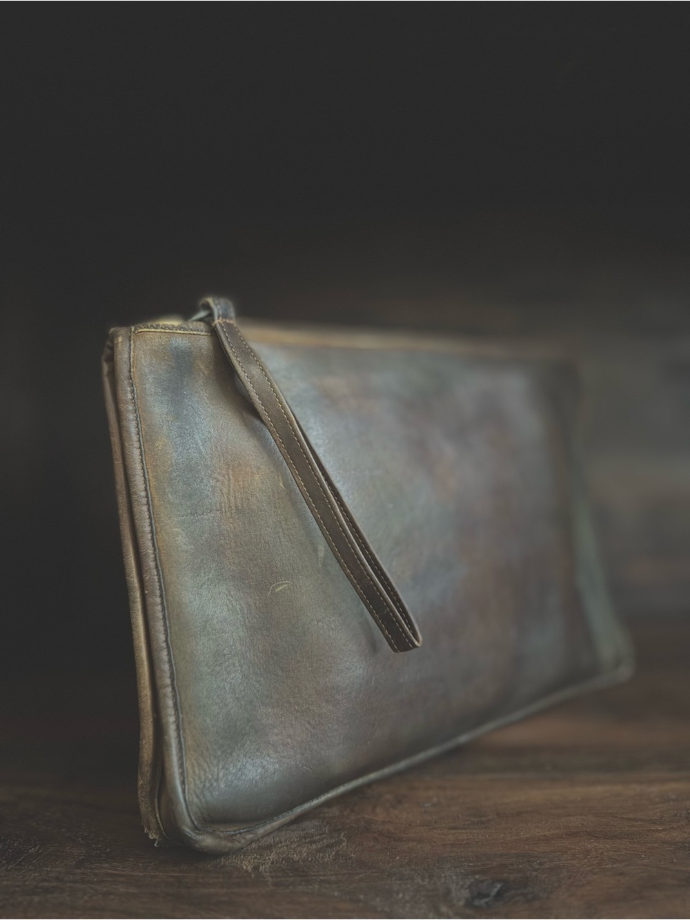 Vintage Coach 1970s Leather Slim Portfolio Clutch | NYC Made